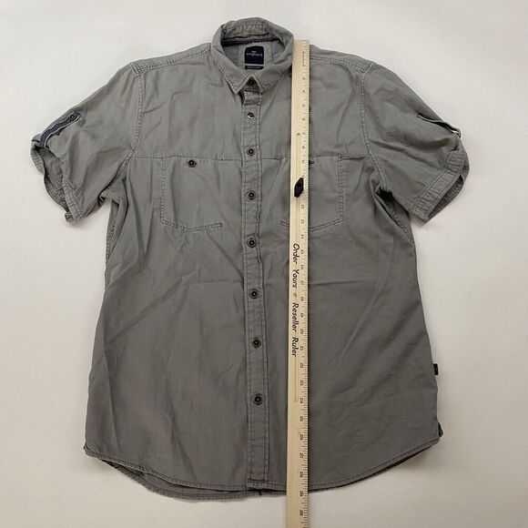 Engbers Regular Fit Gray Short Sleeve Button Up Shirt Size M 39/40 100% Cotton - Picture 2 of 13